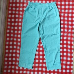 Alia Light teal cropped capri pants with elastic waistband Size 10
